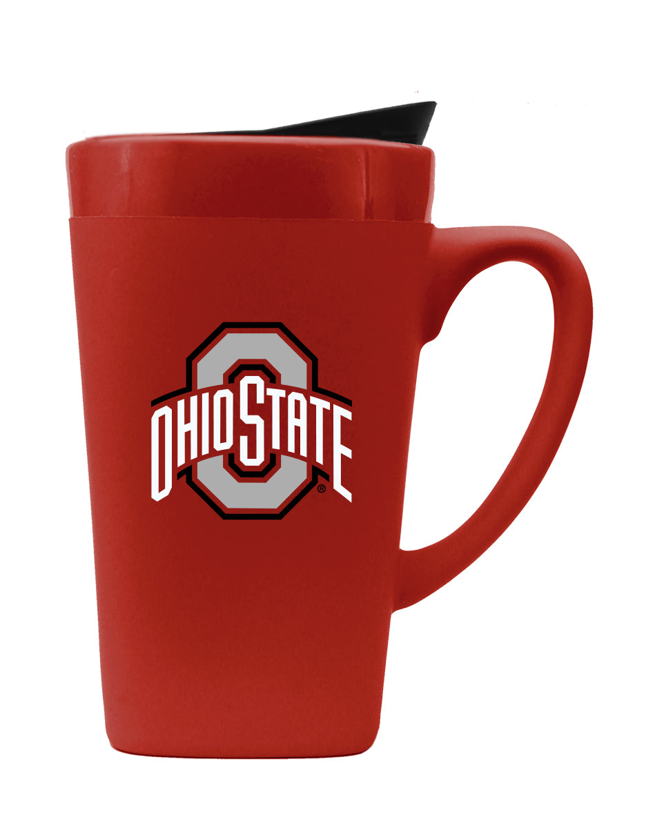 Ohio State University Buckeyes White Enamel Coffee Cups 16oz Each Set of 2
