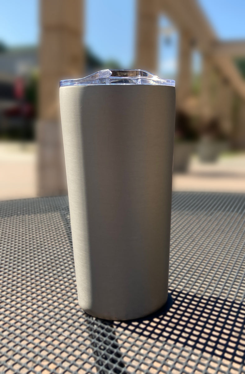 Silver Chevron DPM Vacuum Tumbler