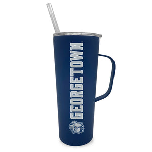 Georgetown 20oz. Stainless Steel Roadie with Handle and Straw - Primary Logo