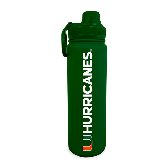 University of Miami 24oz. Stainless Steel Bottle - Logo & Mascot Wordmark