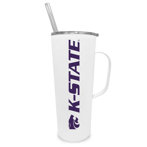 Kansas State 20oz. Stainless Steel Roadie with Handle and Straw - Primary Logo