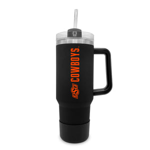 Oklahoma State 40oz. Tumble with Handle and Straw - Primary Logo