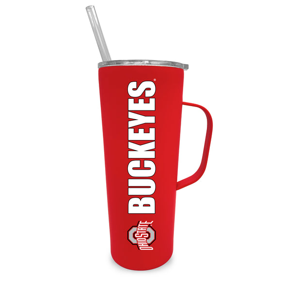 Ohio State 20oz. Stainless Steel Roadie with Handle and Straw - Primary Logo