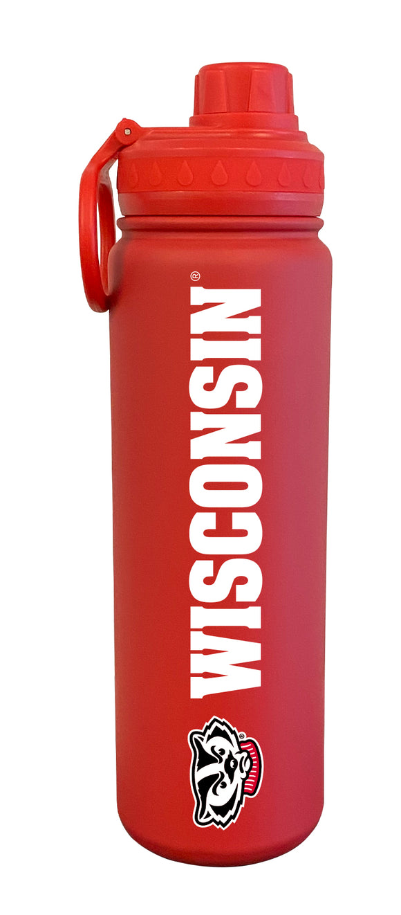 University of Wisconsin 24oz. Stainless Steel Bottle - Mascot Logo & Wordmark