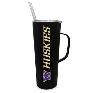 Washington 20oz. Stainless Steel Roadie with Handle and Straw - Primary Logo